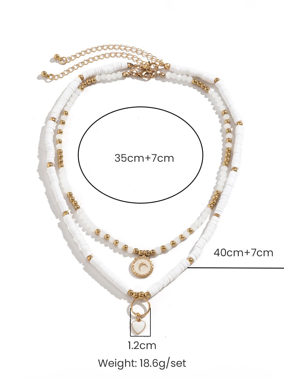 Boho Srdce Krystalový Náhrdelník