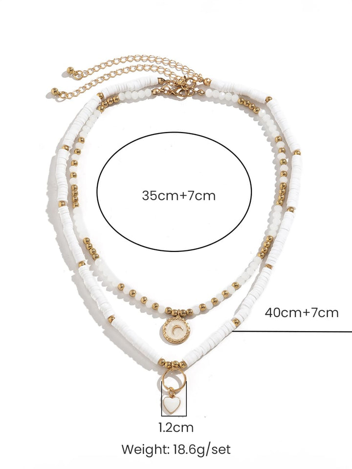 Boho Srdce Krystalový Náhrdelník