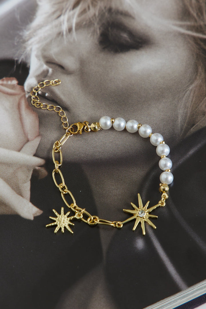 Náramek s hvězdami na obloze z pozlaceného 18K zlata