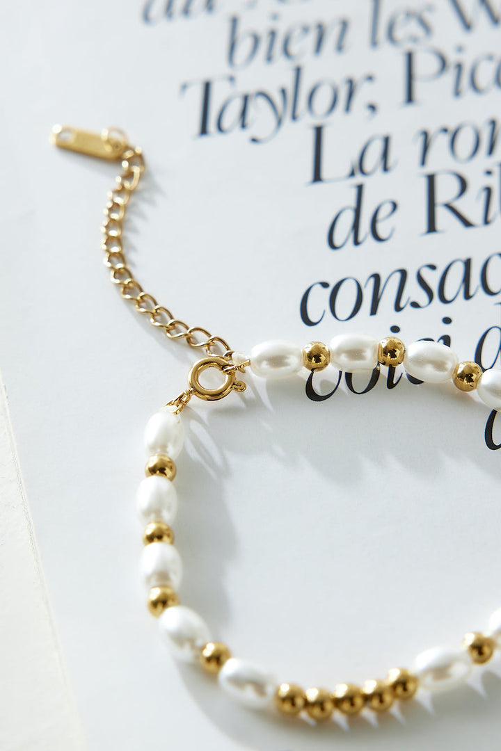 Náramek z 18k zlacených mořských perel