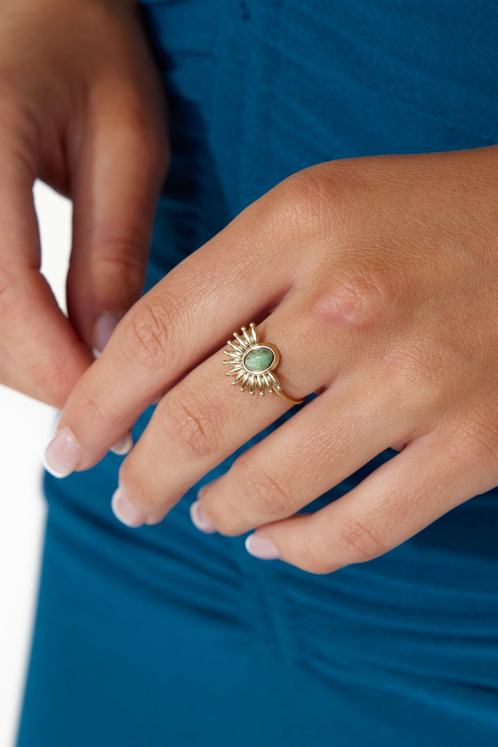 Prsten Glaring Sun z 18k zlaceného kovu