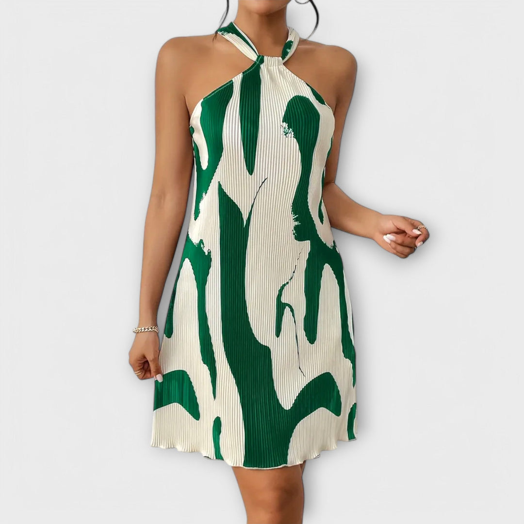 Nysaa - Dámské halter šaty s elegantním potiskem a A-liniovým střihem