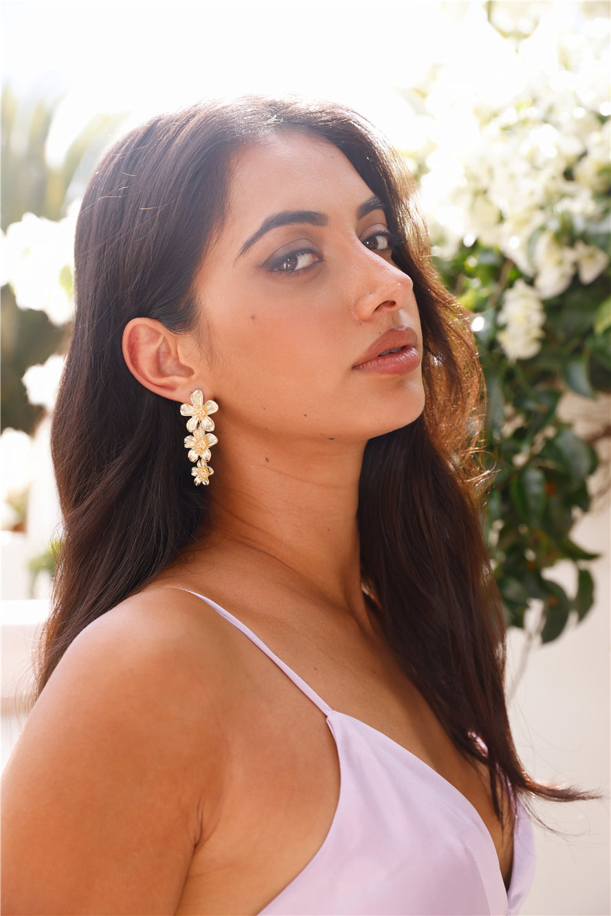 Náušnice z 18k zlaceného hibiscusu