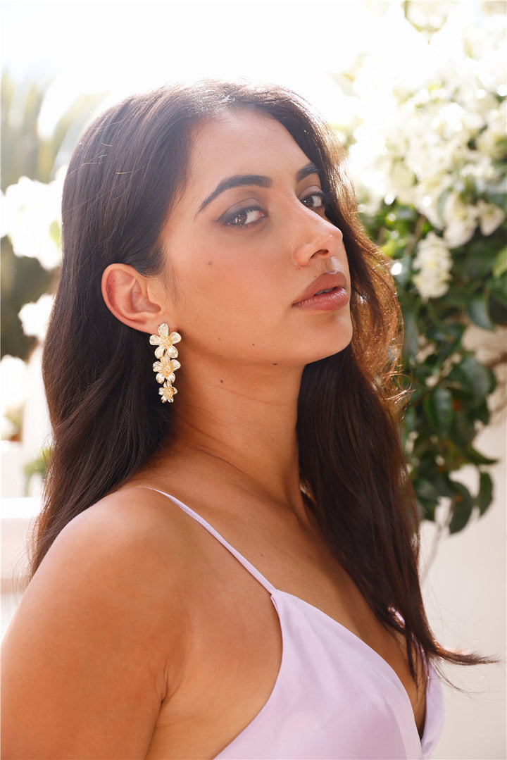 Náušnice z 18k zlaceného hibiscusu