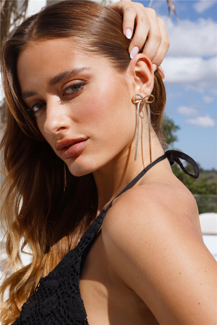 Náušnice Bille Bow ve zlatě 14k