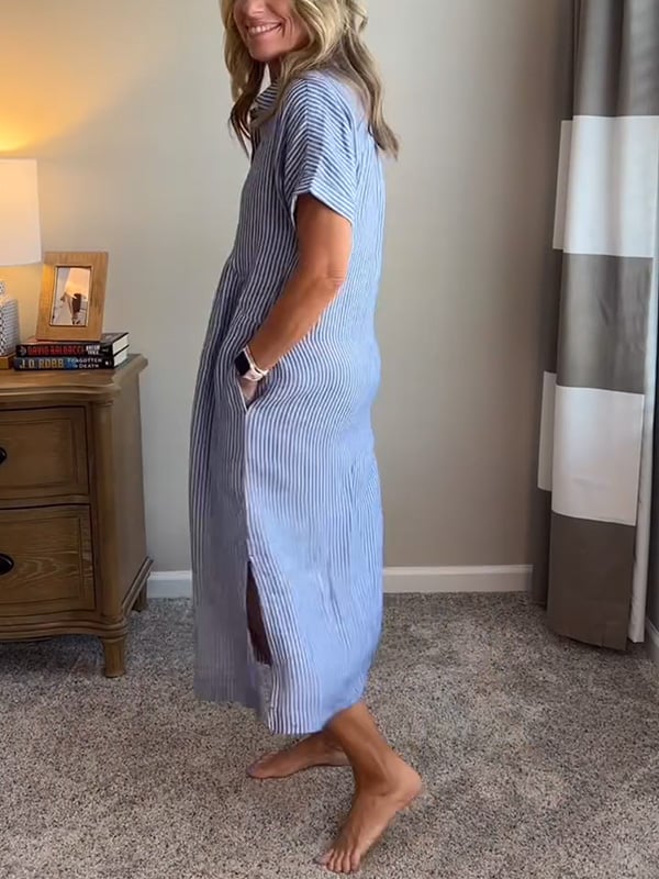 Noor – Maxišaty s klopami a proužky