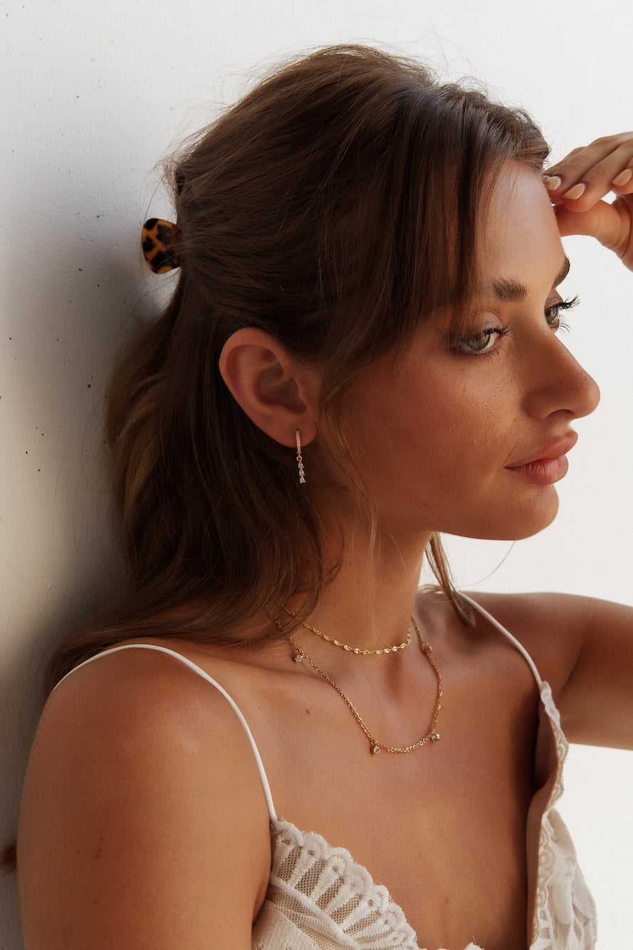 Náušnice Fall Into Me z pozlaceného 18K zlata