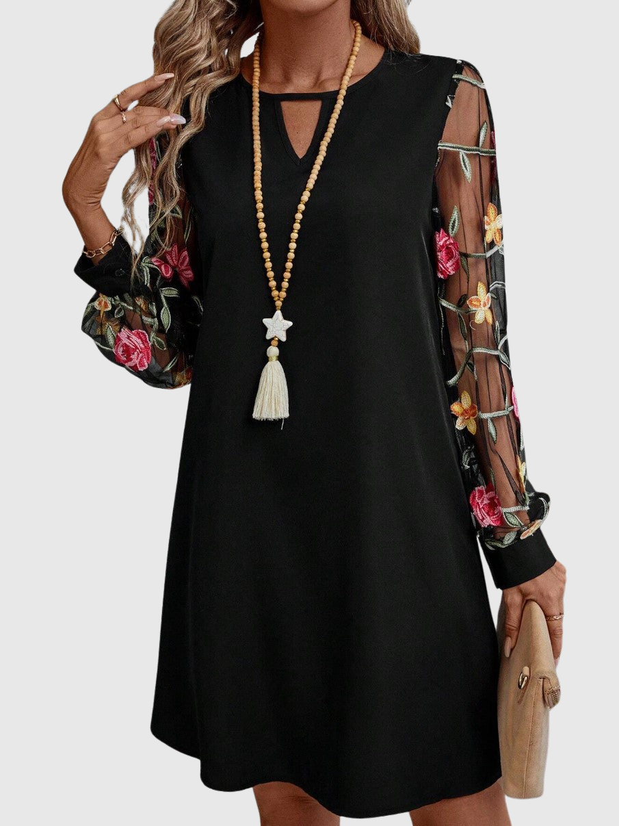 Jolanta | Elegantní šaty s výstřihem do „V“ a výraznými rukávy