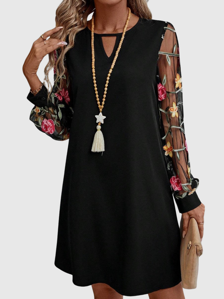 Jolanta | Elegantní šaty s výstřihem do „V“ a výraznými rukávy