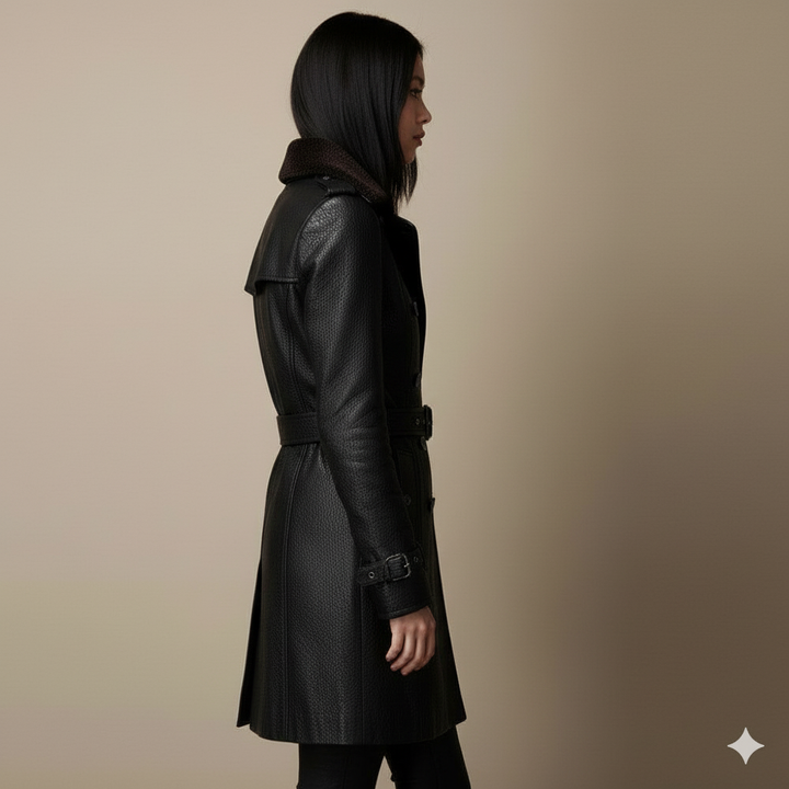 Karolina | Kožený tříčtvrteční kabát