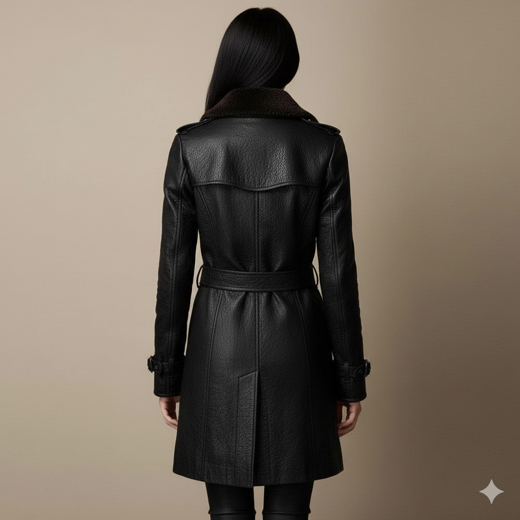 Karolina | Kožený tříčtvrteční kabát