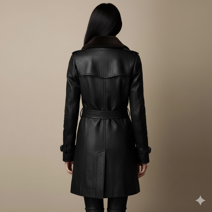 Karolina | Kožený tříčtvrteční kabát