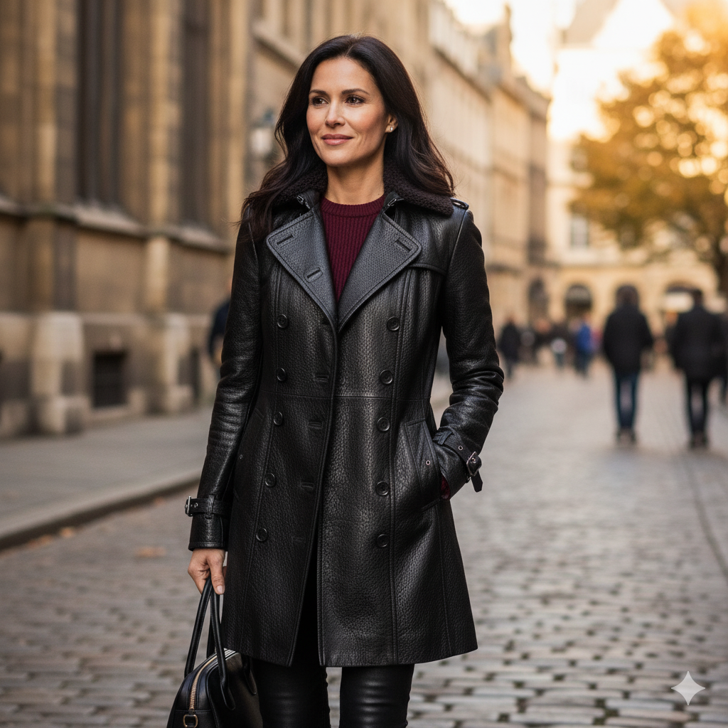 Klára - Elegantní kožený kabát