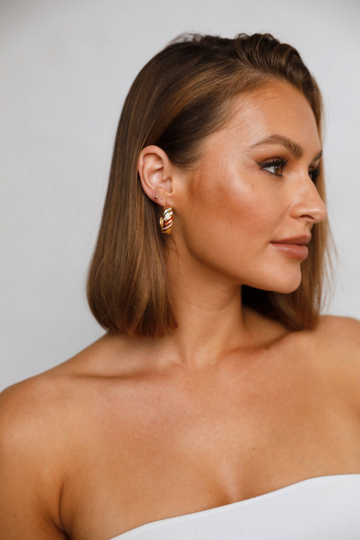 Náušnice s 18K zlatým pozlacením Liquorice Dreams