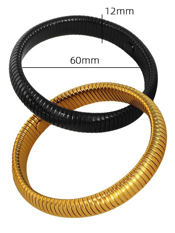 Široký náramek z titanu a oceli