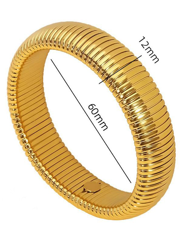 Široký náramek z titanu a oceli