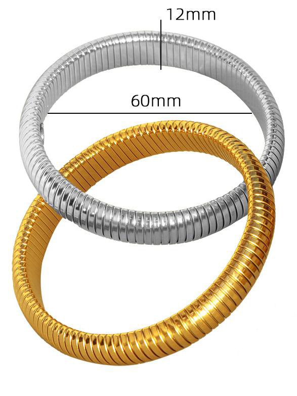 Široký náramek z titanu a oceli
