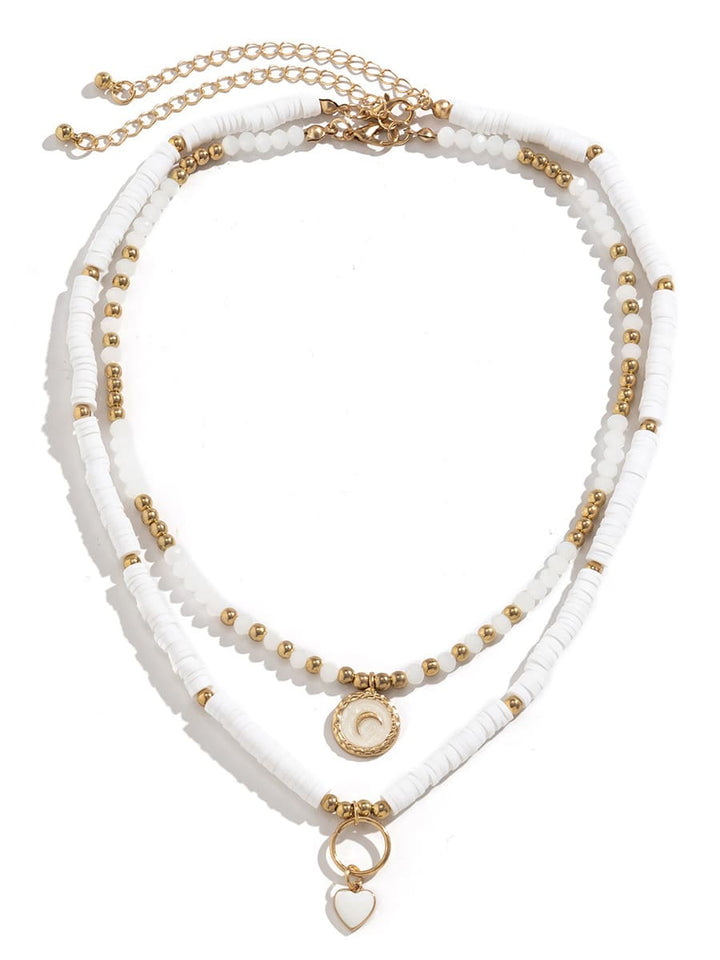 Boho Srdce Krystalový Náhrdelník