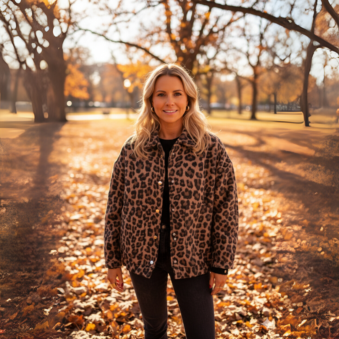 Leona - Trendy vesta s leopardím vzorem