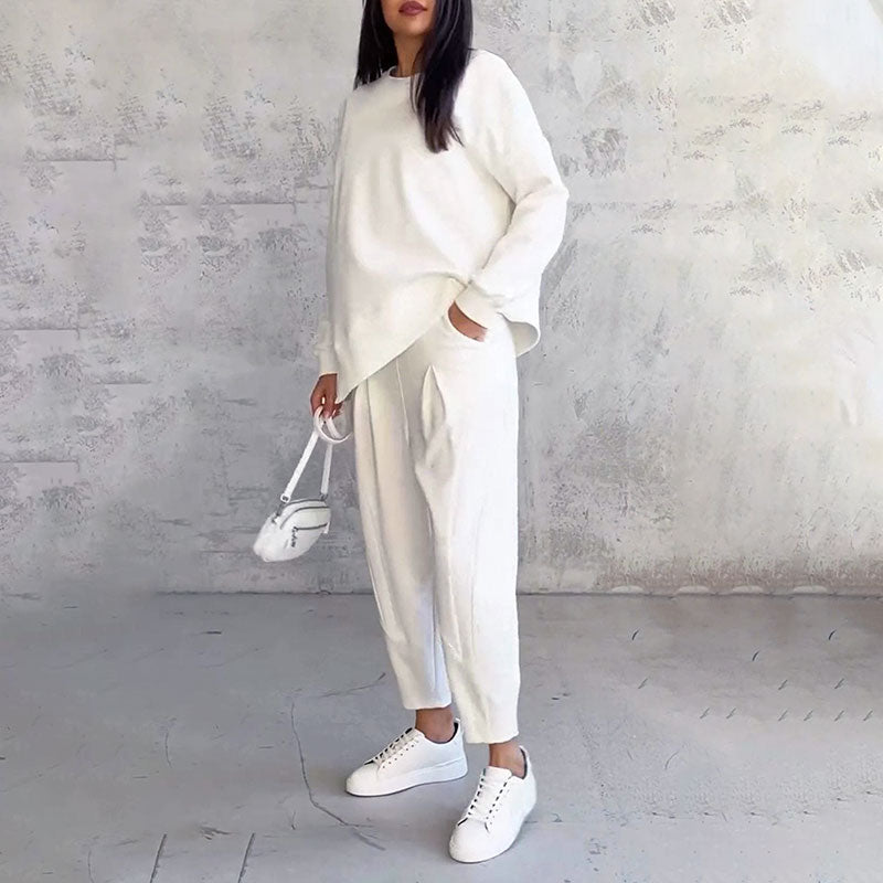 Ela – dvoudílná sada s kulatým výstřihem a dlouhým rukávem